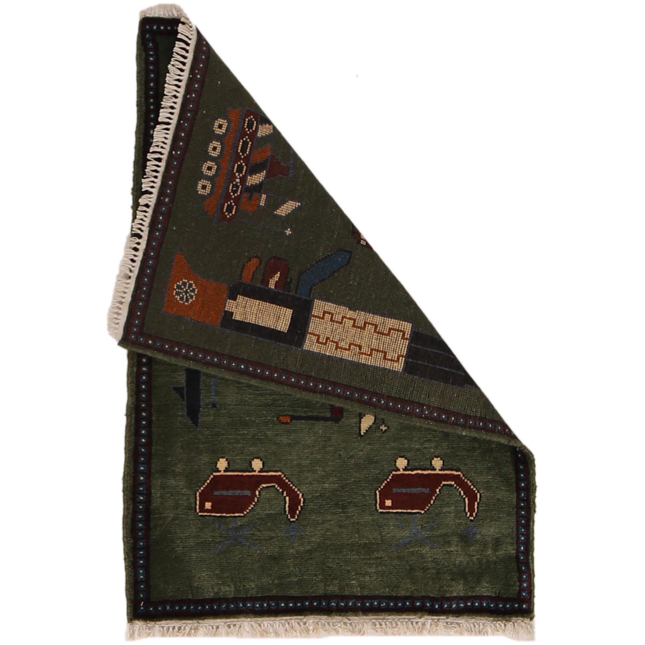 Afghan War Rug Symbol Story 2.8x2 ft