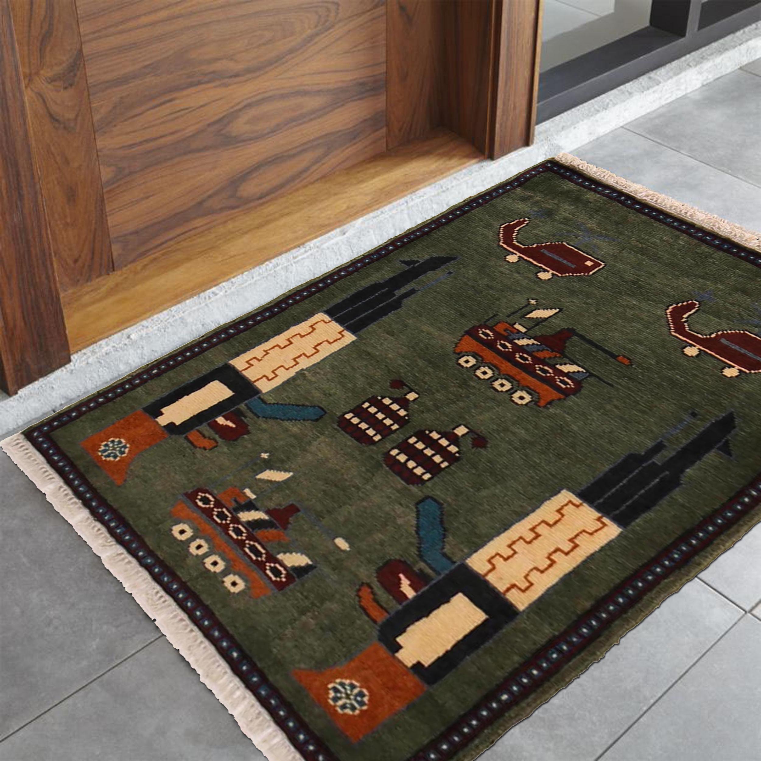 Afghan War Rug Symbol Story 2.8x2 ft