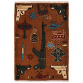 Afghan AK-47 Rug With Weapons 2.8x2 ft