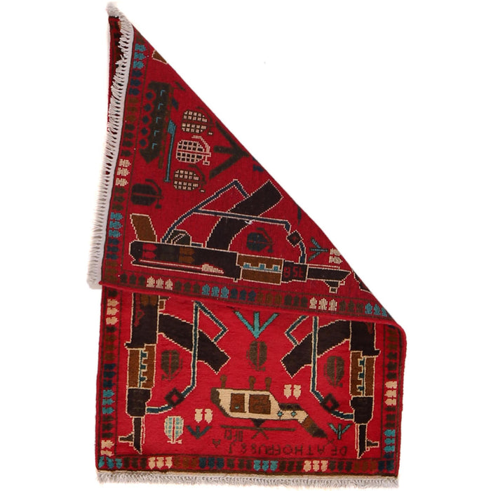Afghan AK-47 Rug Cultural Story 3x2 ft