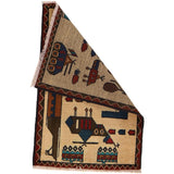 Afghan AK-47 Rug Battle Symbols 3x1.9 ft