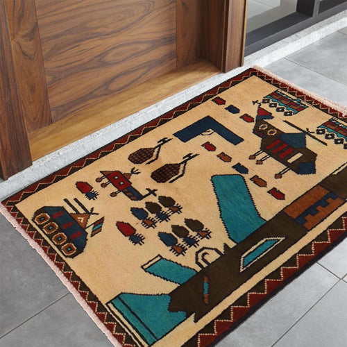 Afghan AK-47 Rug Battle Symbols 3x1.9 ft