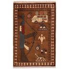 Afghan AK-47 Rug Authentic War 2.9x2 ft