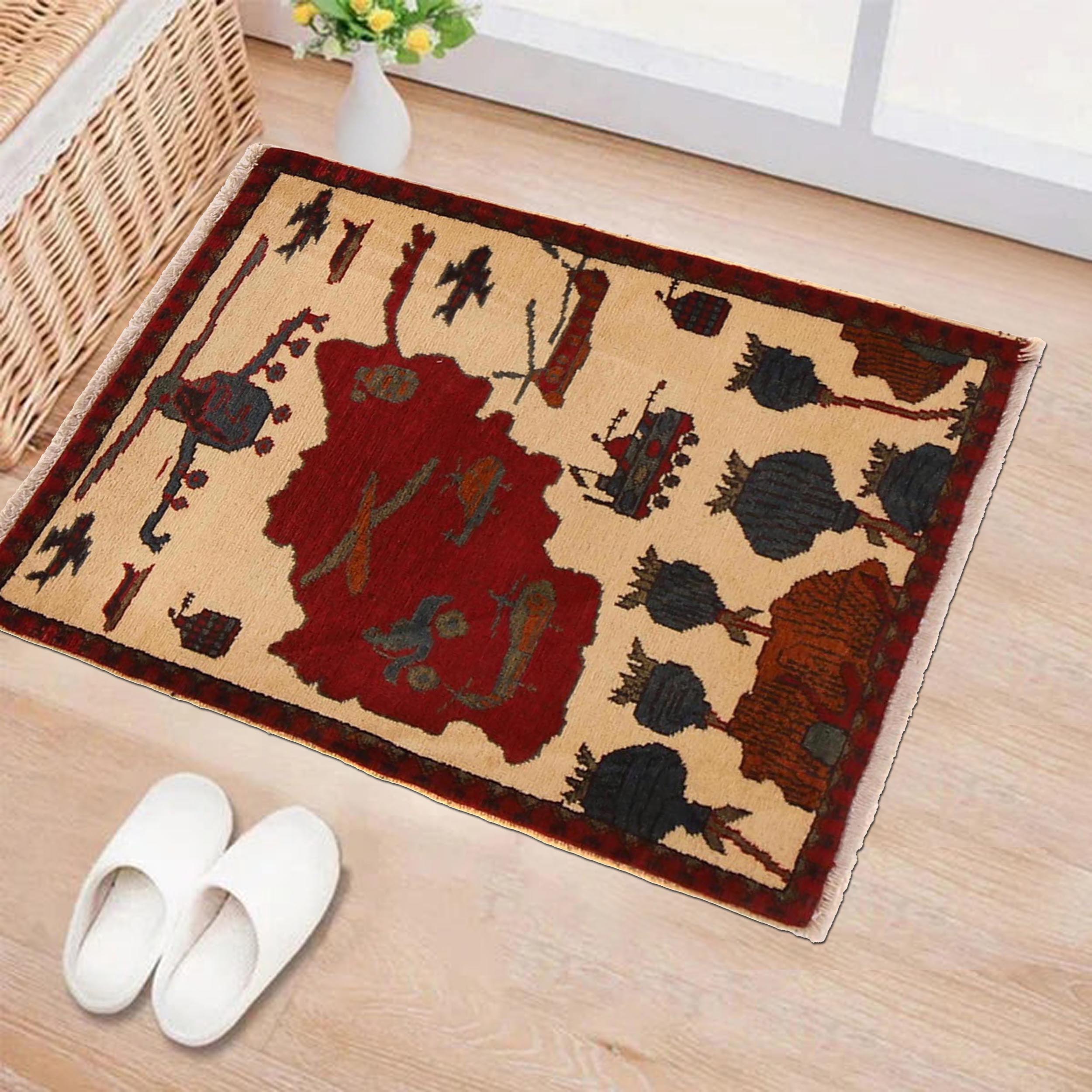 Afghan Map Rug Heritage Piece 2.8x2.1 ft