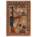 Afghan AK-47 Rug Handmade Decor 2.8x1.9 ft