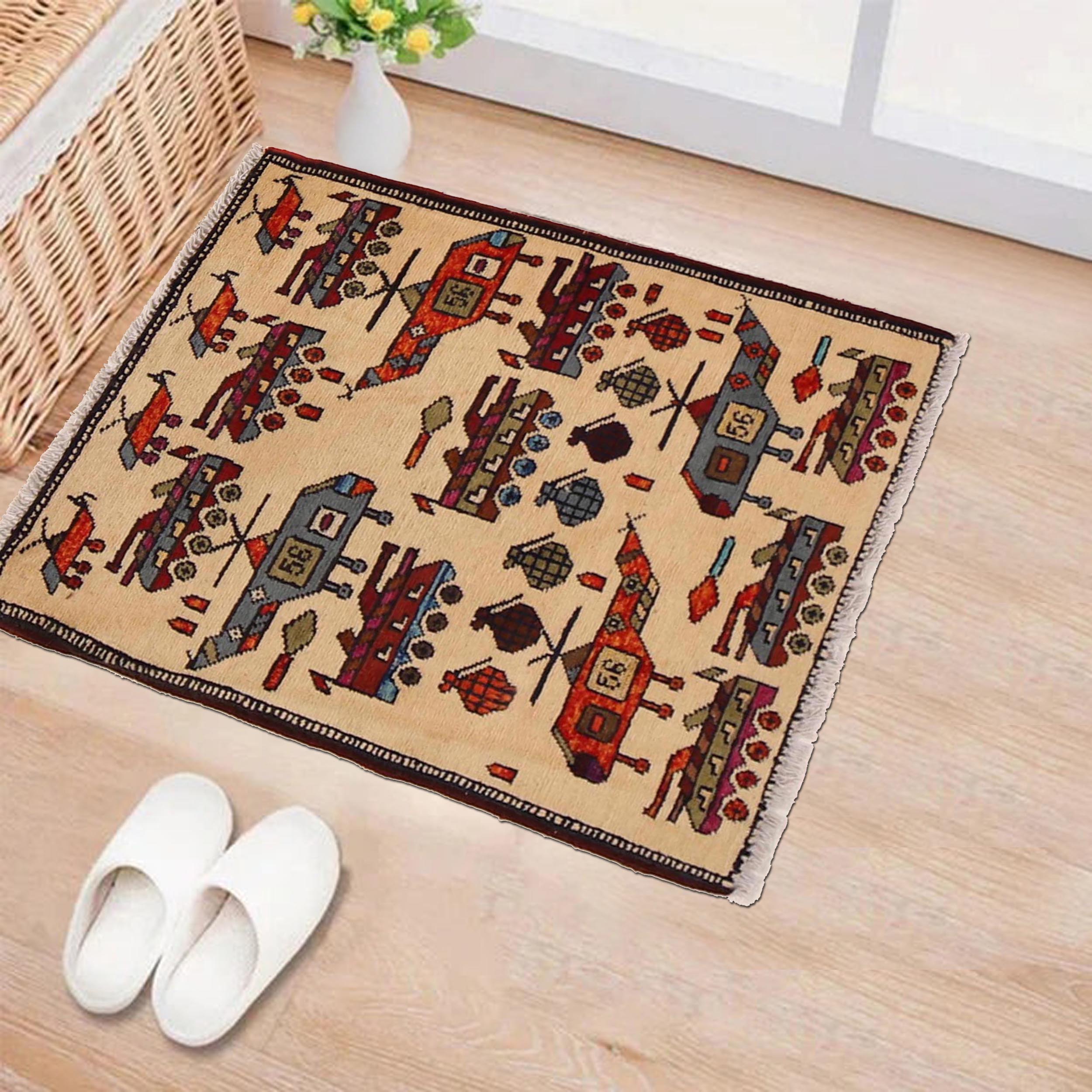 Afghan Handwoven Rug Heritage Carpet 2.5x2 ft