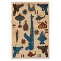 Afghan AK-47 Rug Artisan Handmade 2.7x1.9 ft