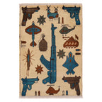 Afghan AK-47 Rug Artisan Handmade 2.7x1.9 ft
