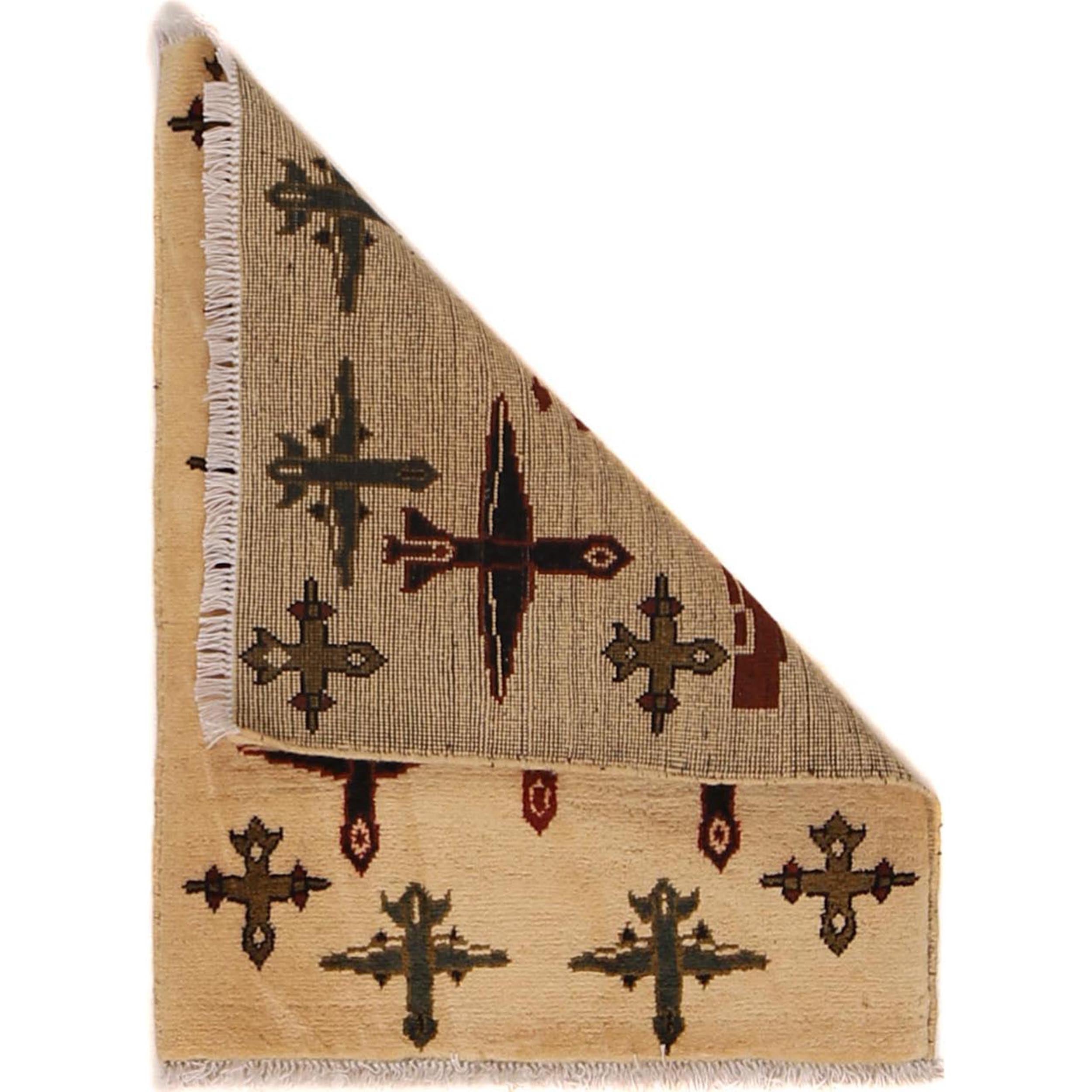Afghan Airplane Rug Unique Collectible 2.4x2 ft