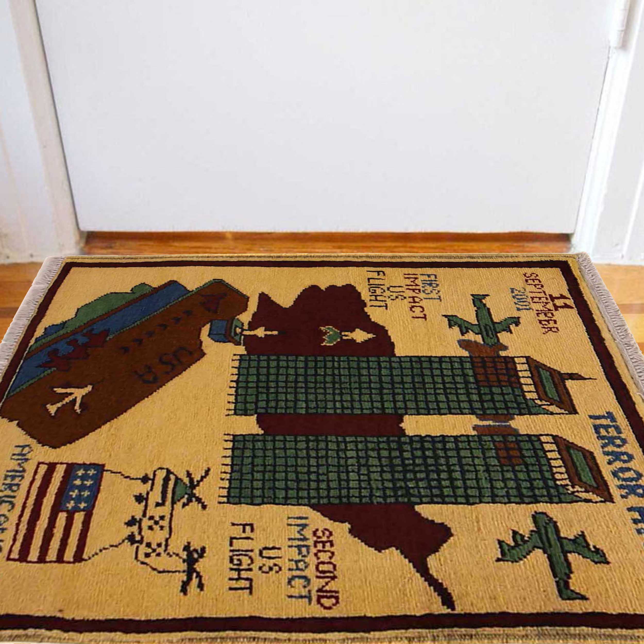 Afghan 9/11 Rug Collector Story2.5x1.9 ft