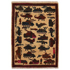 Afghan Rug War Scene Heritage 2.8x1.9 ft
