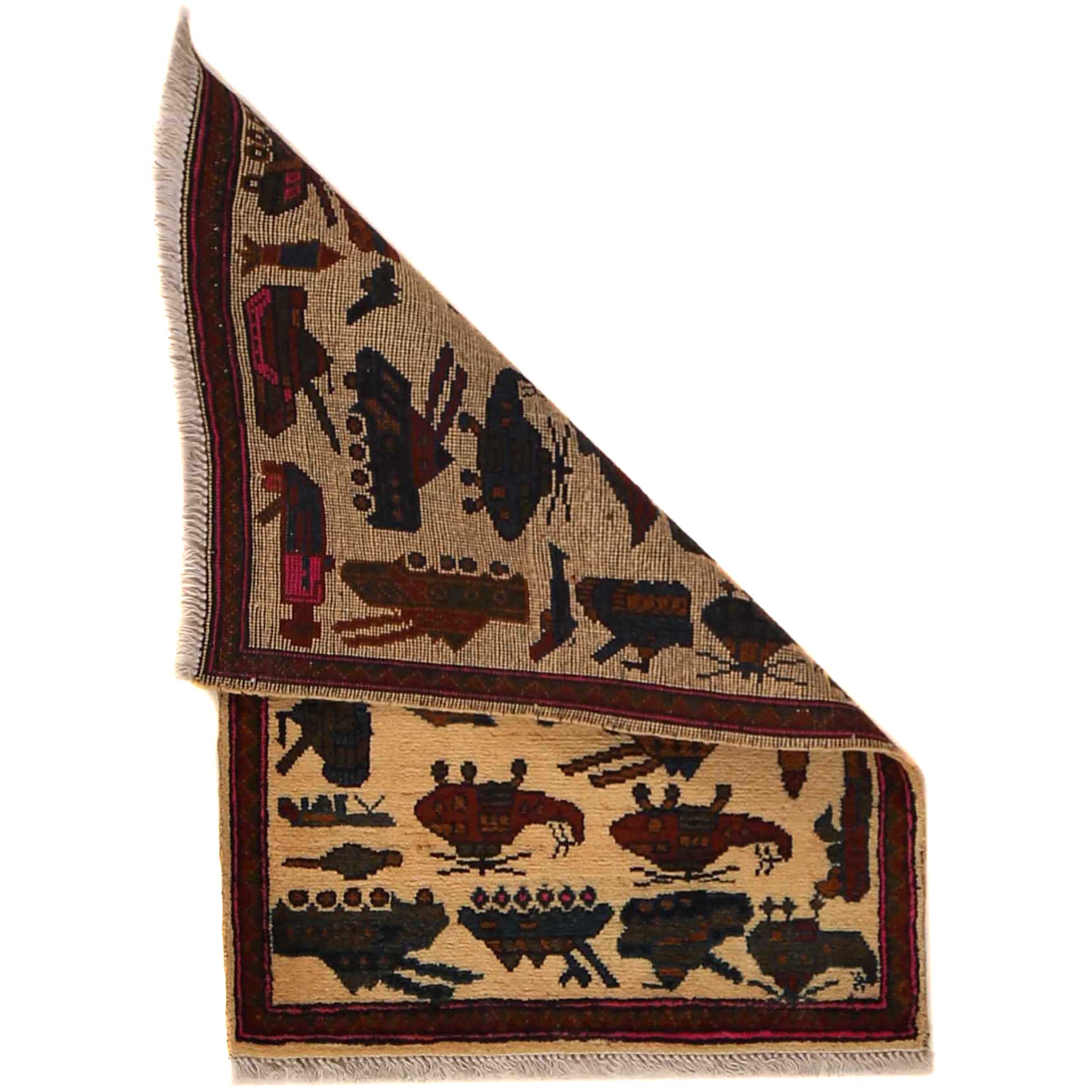 Afghan Rug War Scene Heritage 2.8x1.9 ft