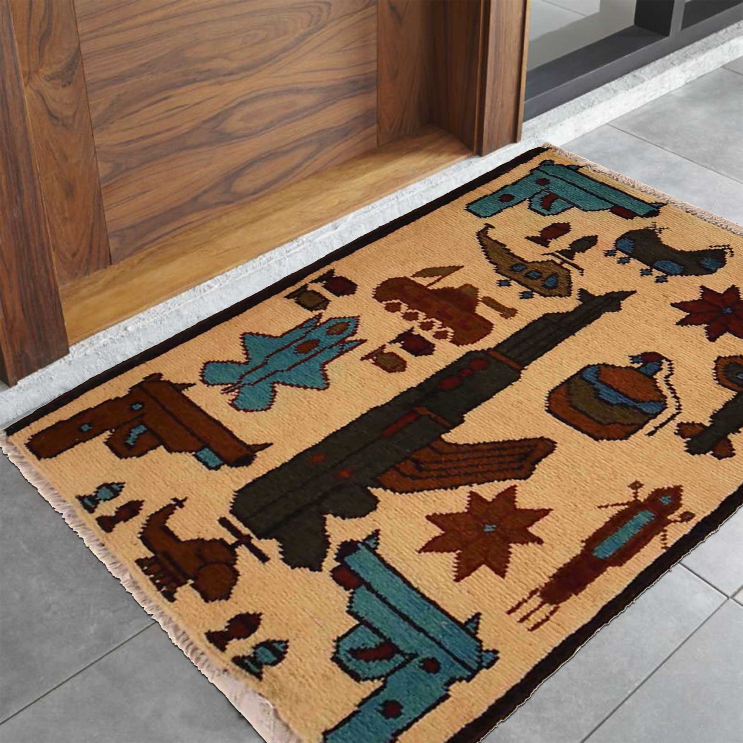 Afghan AK-47 Rug Collector Heritage 2.8x1.9 ft