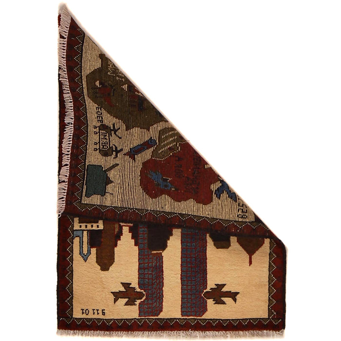 Afghan 9/11 Rug War Symbolic 2.8x2 ft