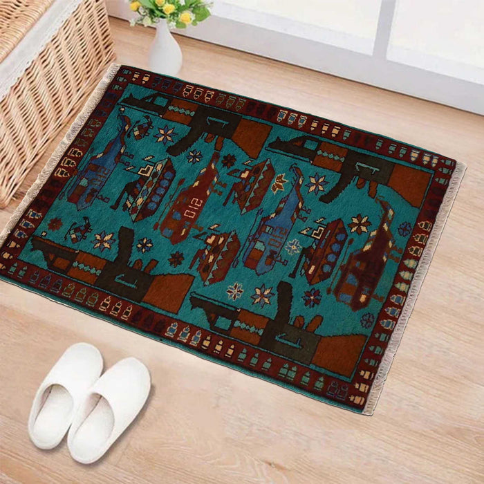Afghan Weapons Rug Heritage Collector 3x2 ft