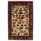 Traditional War Weapons Carpet 5.1x3.3 ft