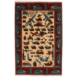 Traditional War Weapons Carpet 5.1x3.3 ft