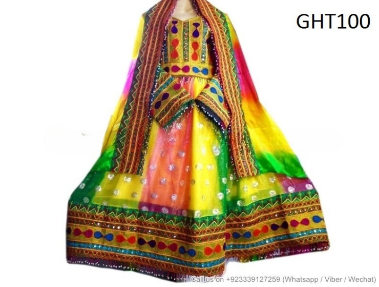 Wedding Event Afghan Dress Beautiful Kuchi Bridal Frock Hand Embroidered Costume