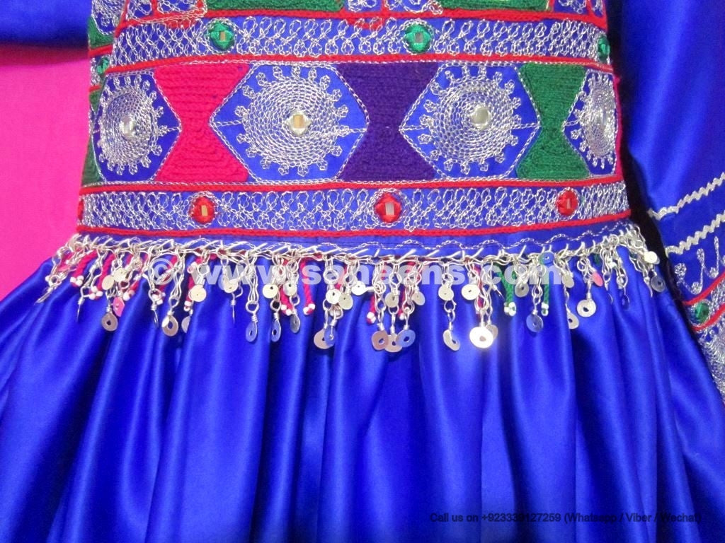 afghan fashion dress with metal chains