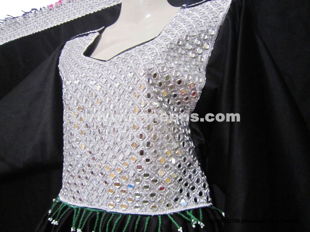 persian bridal frock with mirrors work