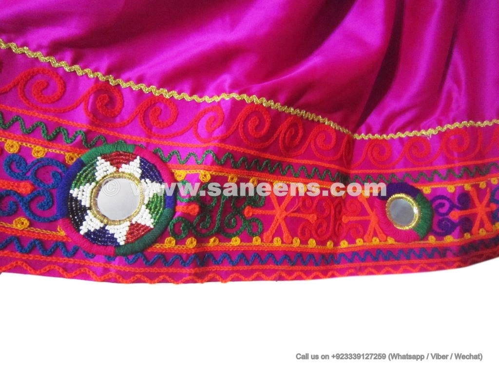 afghan dress in pink satin fabric