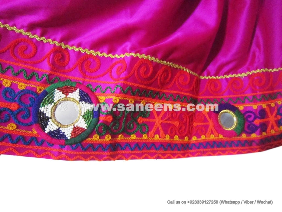 afghan dress in pink satin fabric
