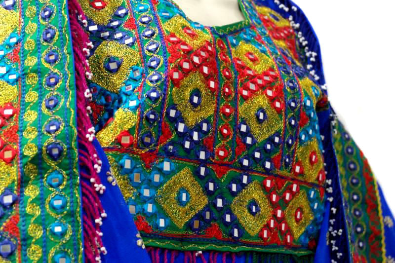 beautiful bead work on embroidery afghani