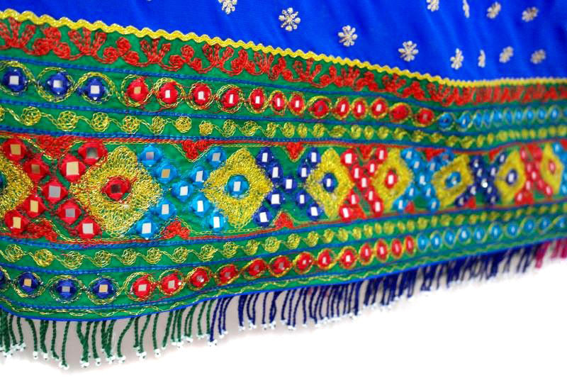 mirror work on gande afghani