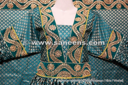 afghan kuchi ladies dress in sea green color