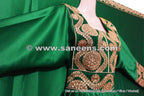 persian ladies nikah event frock in green satin cloth