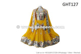 Buy Afghan Fashion Dress In Yellow Color Mirrors Work Persian Pashtun Bridal Frock