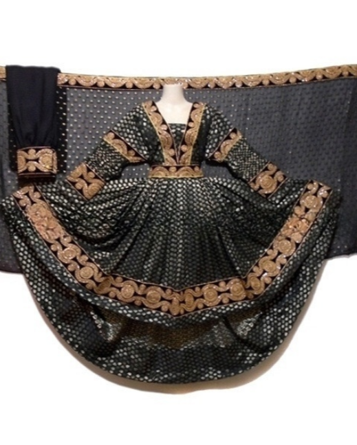 afghan dress gown in high low design