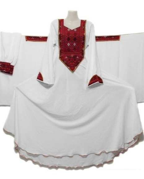 afghan dress in white color