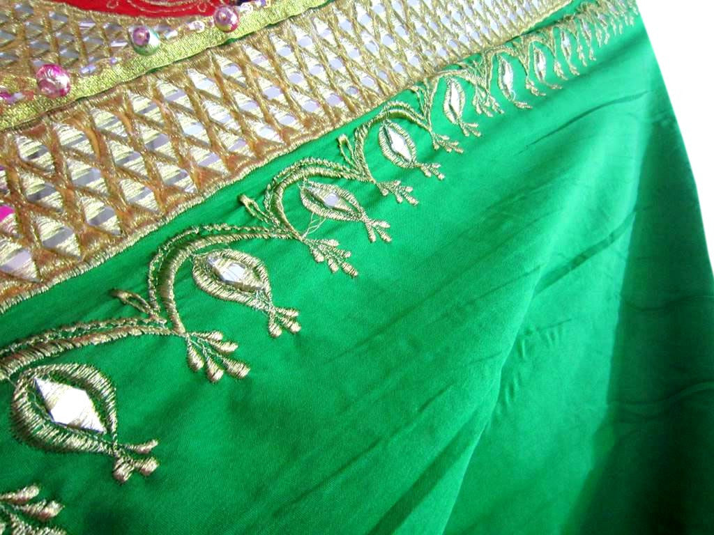 afghan matching veil in green color
