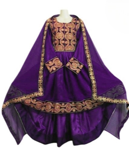 afghan dress in purple color