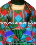 traditional pashtun frock with mirrors work