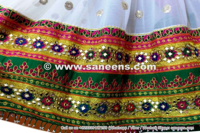 new afghan muslim ladies casual dress in white color