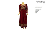 Buy Afghan Bridal Stylish Dress Gown In Burgundy Color Pashtun Persian Frock Clothes