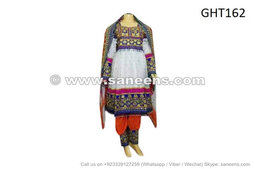Traditional Pashtun Bridal Hand Embroidered Dress