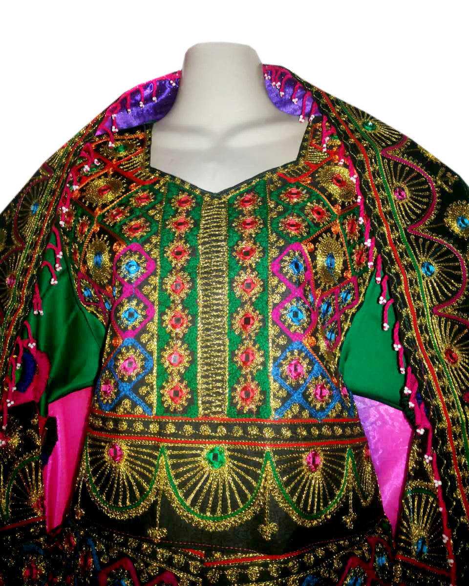 Pashtun Bridal Hand Embroidered Dress Frock