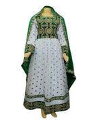 afghan muslim pashtun bridal white dress gown