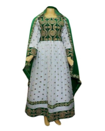 afghan muslim pashtun bridal white dress gown