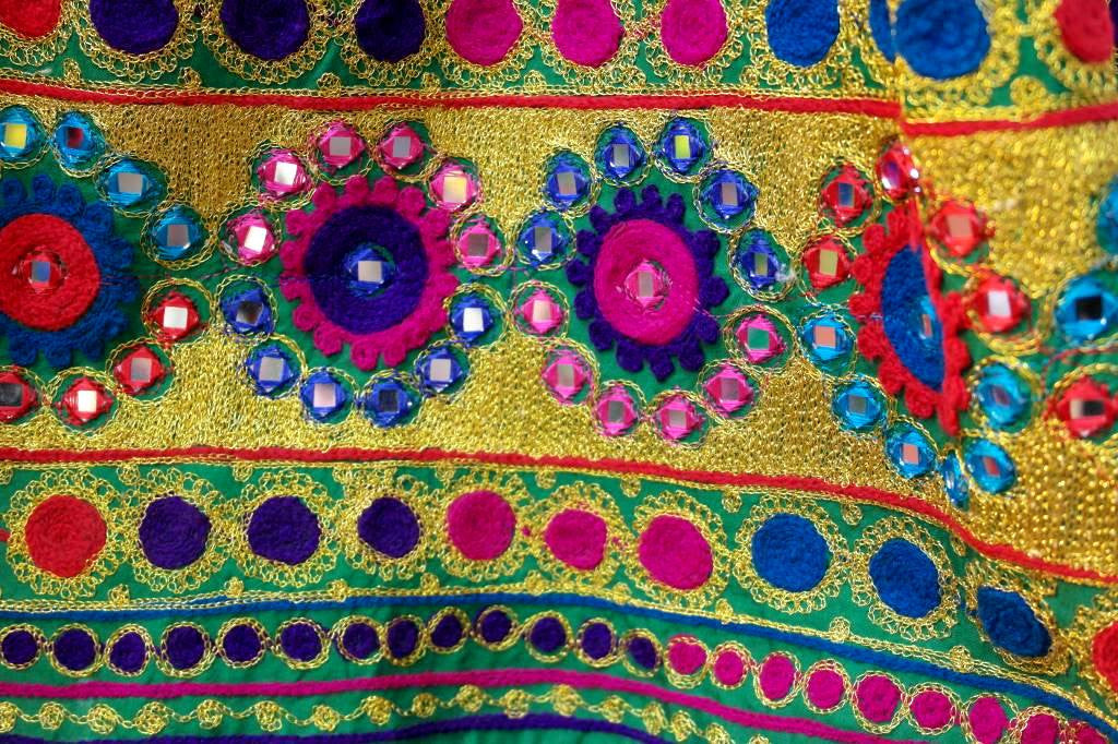 Embroidery patches on skirts