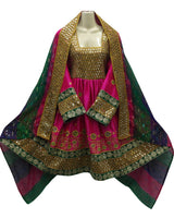Afghan Hand Embroidered Bridal Mirror Work Dress