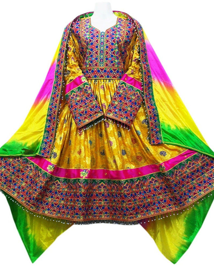 Kuchi Style Hand Embroidered Bridal Dress
