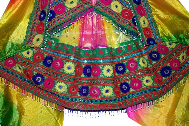 Afghan dress wide skirt for attan dance