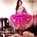 Muslim Bridal Dress In Pink Color With Afghan Embroidery