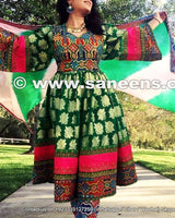 Afghan Traditional Banarasi Fabric Bridal Dress