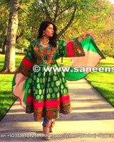 Afghan Traditional Banarasi Fabric Bridal Dress