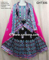 Afghan Clothes In Black Color With Lot Of Mirrors Work